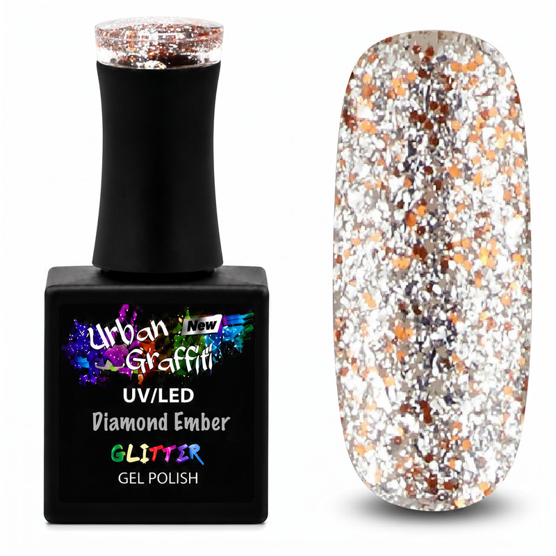 Diamond Ember - UGGP-A0911 Vernis Gel Pailleté Argent et Or Urban Graffiti 15ml