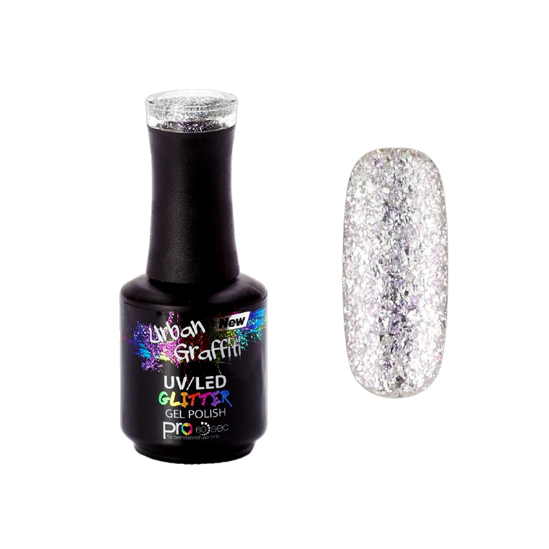 Artemis - UGGP-A0910 Urban Graffiti Zilveren Glitter Gel Nagellak 15ml