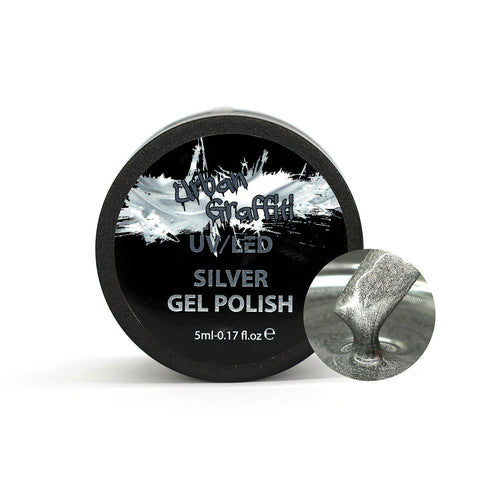 NIEUWE Metallic Zilveren Gel Nagellak 5ml Pot - Urban Graffiti