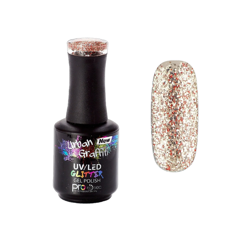 Tinsel Town - UGGP-A0913 Urban Graffiti Goud en Rood Glitter Gel Nagellak 15ml